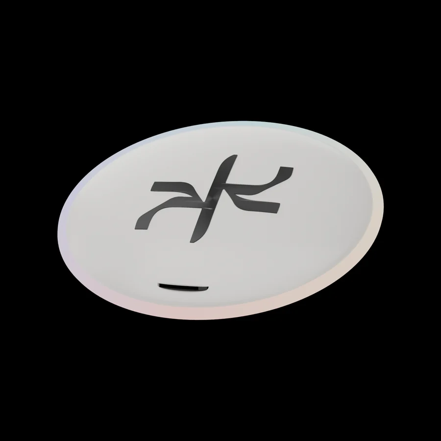 Dream Wave X.2, a thinner white pebble with a band of iridescent light around its seam.